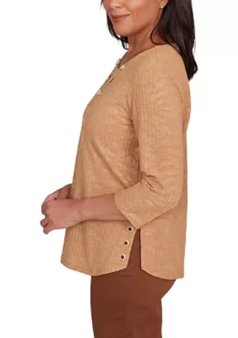 Petite Mount Laurel Shimmer Animal Jacquard Top