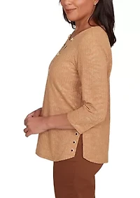 Petite Mount Laurel Shimmer Animal Jacquard Top