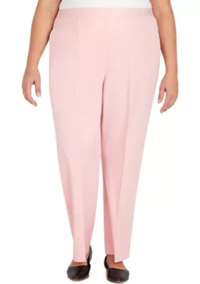 Plus Soft Spoken Sateen Straight Leg Short Length Pants