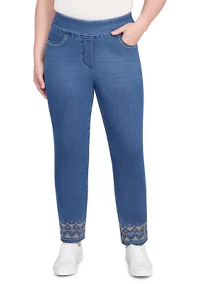 Women's Sunset Canyon Geo Embroidery Ankle Pants