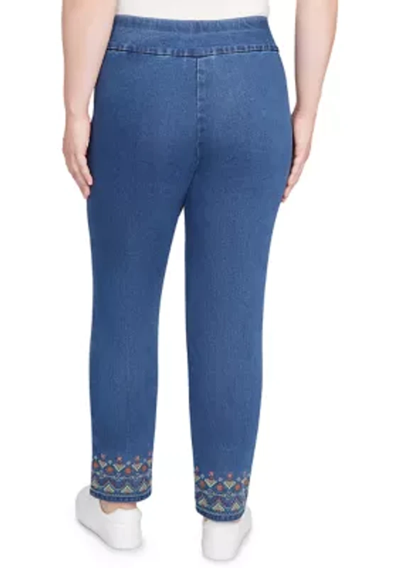 Women's Sunset Canyon Geo Embroidery Ankle Pants