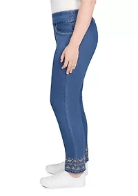 Women's Sunset Canyon Geo Embroidery Ankle Pants