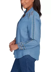 Women's Sunset Canyon Embroidered Tencel™ Shirt