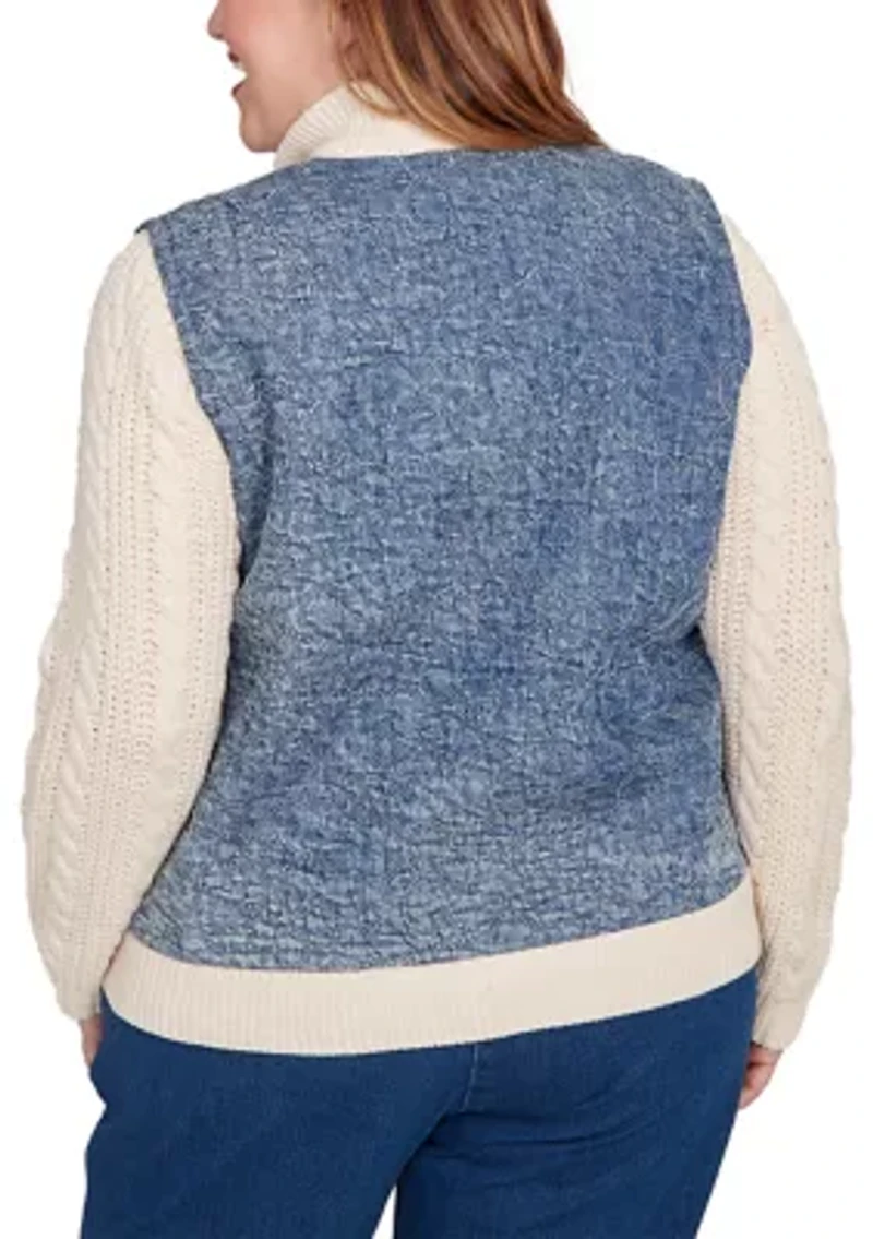 Plus Sunset Canyon Quilt with Sweater Rib Jacket