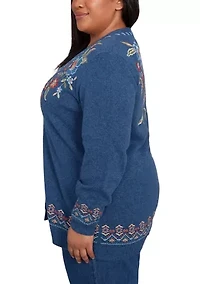 Plus Sunset Canyon Flowers Cardigan