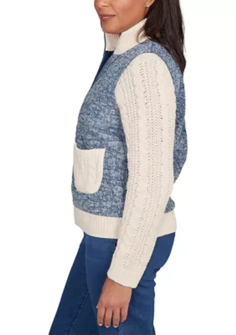 Petite Sunset Canyon Quilt with Sweater Rib Jacket