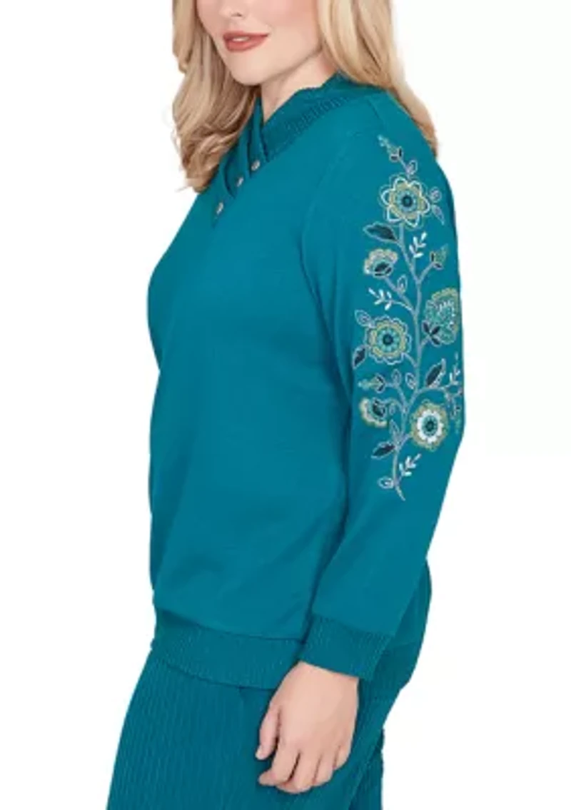 Women's Lake Champlain Embroidered Sleeves