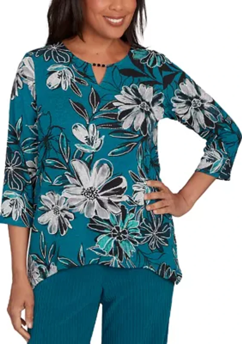 Women's Lake Champlain Floral Print Melange Top