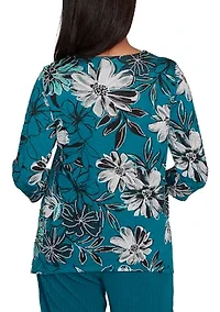 Women's Lake Champlain Floral Print Melange Top