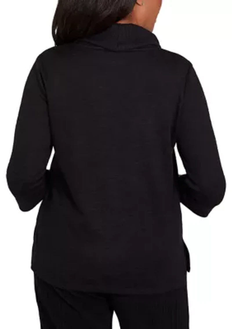Women's Lake Champlain Leaf Embroidered Yoke Top