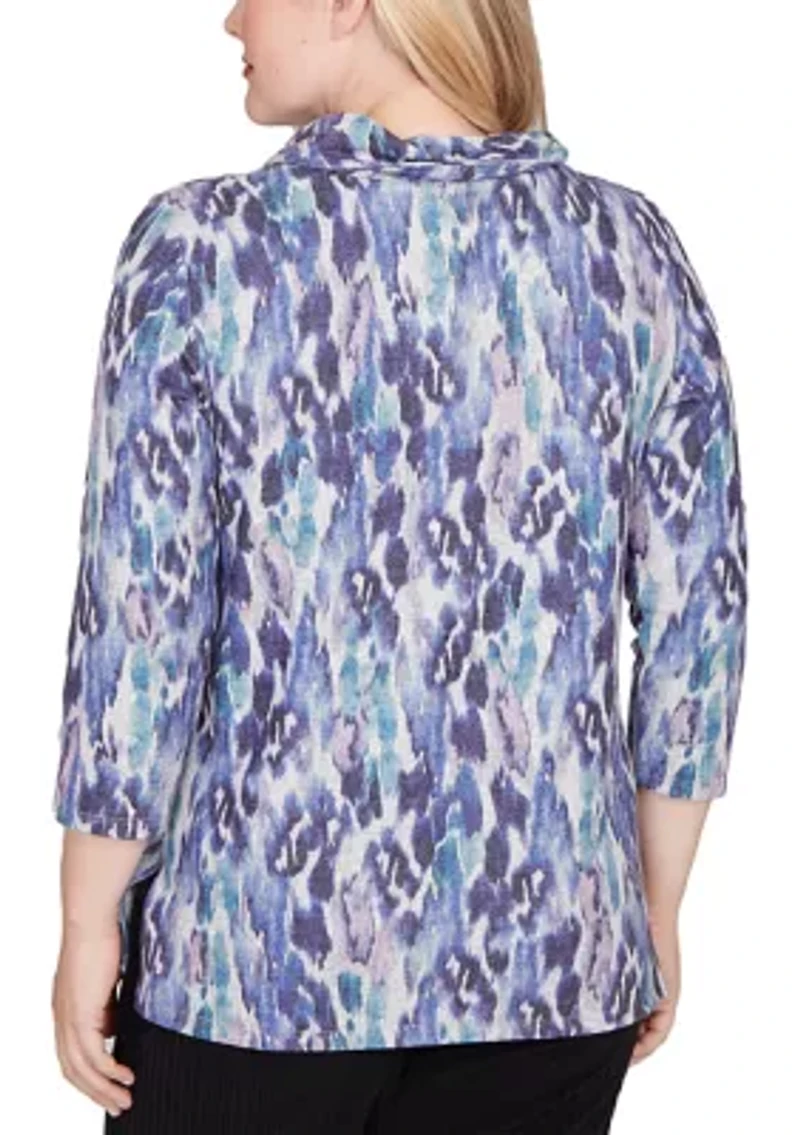 Women's Casual Vibe Animal Melange Shirt