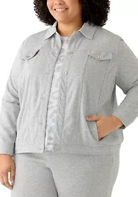 Plus Casual Vibe Shimmer Jacket