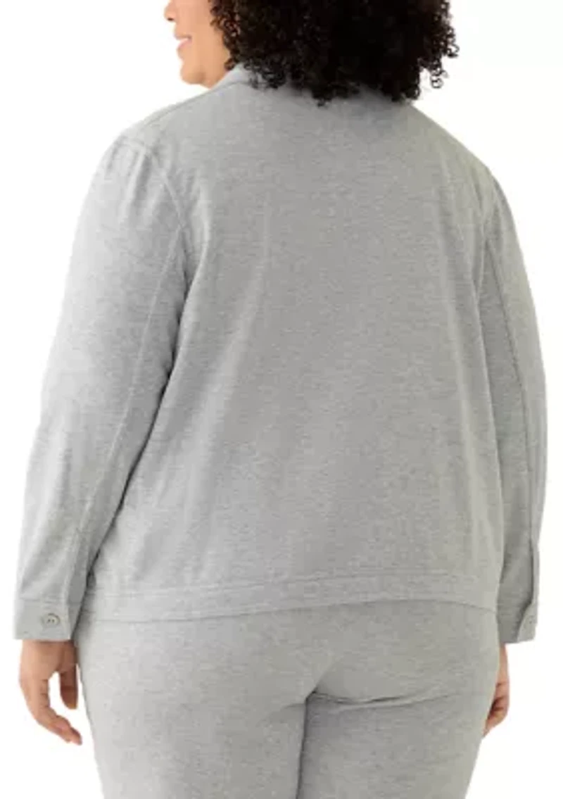 Plus Casual Vibe Shimmer Jacket