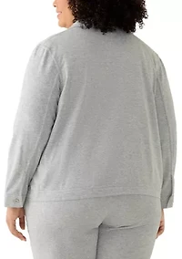 Plus Casual Vibe Shimmer Jacket