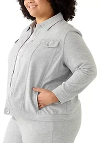 Plus Casual Vibe Shimmer Jacket