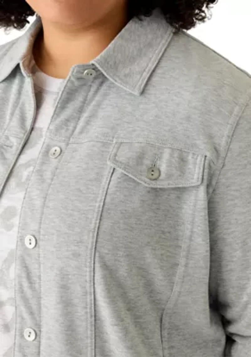 Plus Casual Vibe Shimmer Jacket