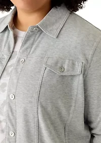 Plus Casual Vibe Shimmer Jacket