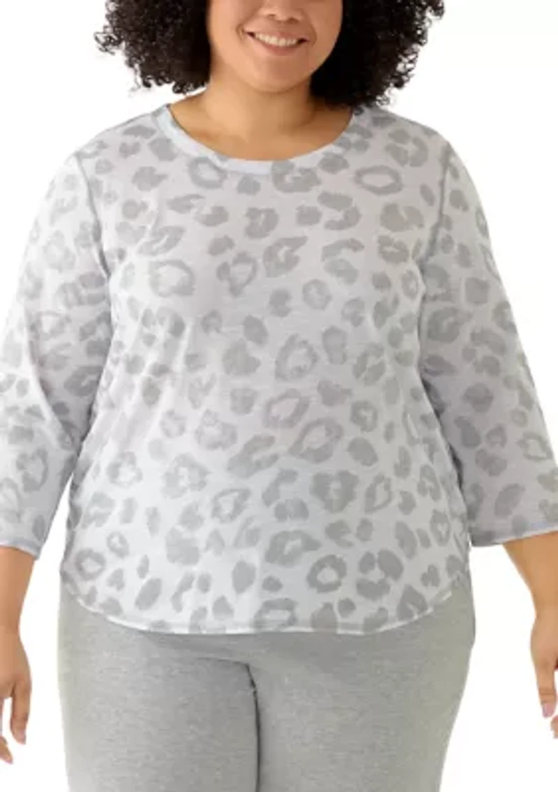 Plus Animal Print Knit Top