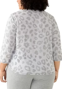 Plus Animal Print Knit Top