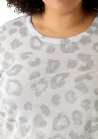 Plus Animal Print Knit Top