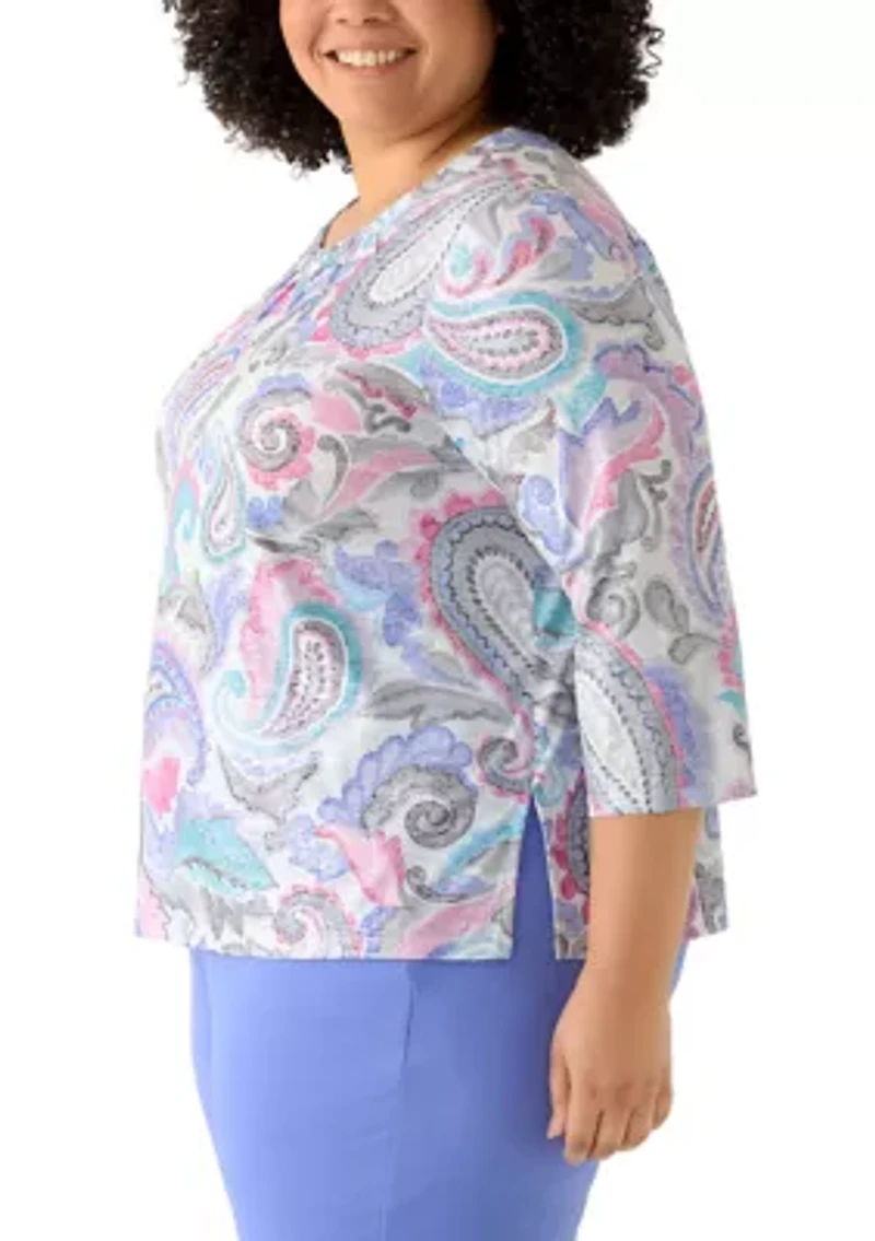 Plus Casual Vibe Paisley Top