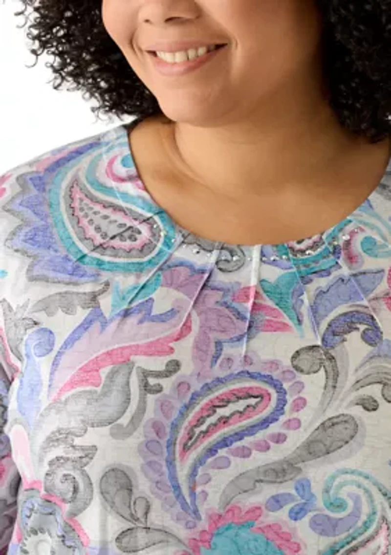 Plus Casual Vibe Paisley Top