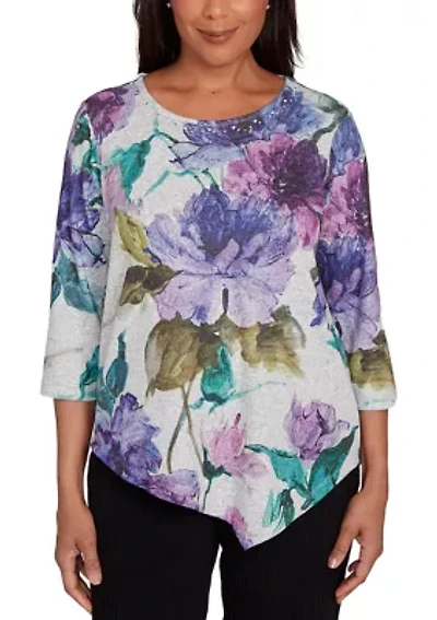 Petite Casual Vibe Watercolor Floral Top