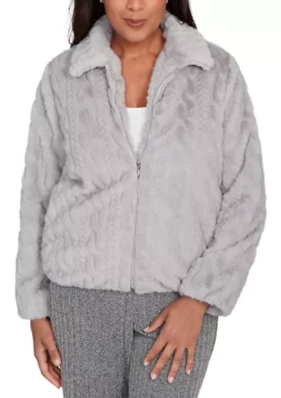 Women's Jet Setter Sculpted Faux Fur Jacket