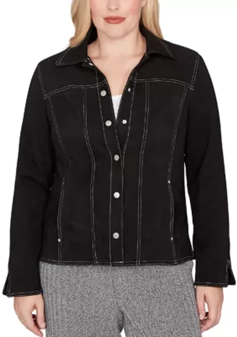 Women's Jet Setter Faux Suede Jacket with Print Lining