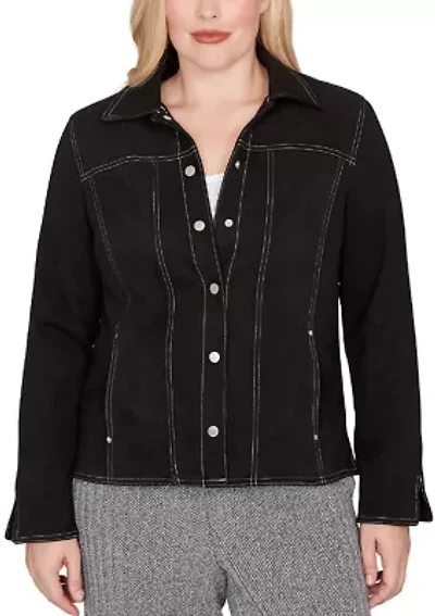 Women's Jet Setter Faux Suede Jacket with Print Lining