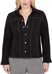 Women's Jet Setter Faux Suede Jacket with Print Lining