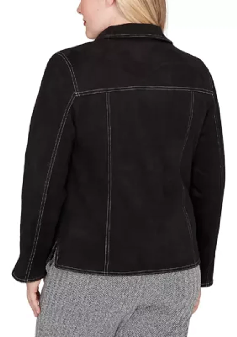 Women's Jet Setter Faux Suede Jacket with Print Lining