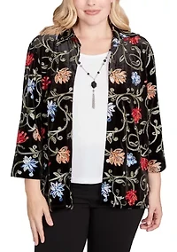 Women's Jet Setter Velvet Floral Two One Top