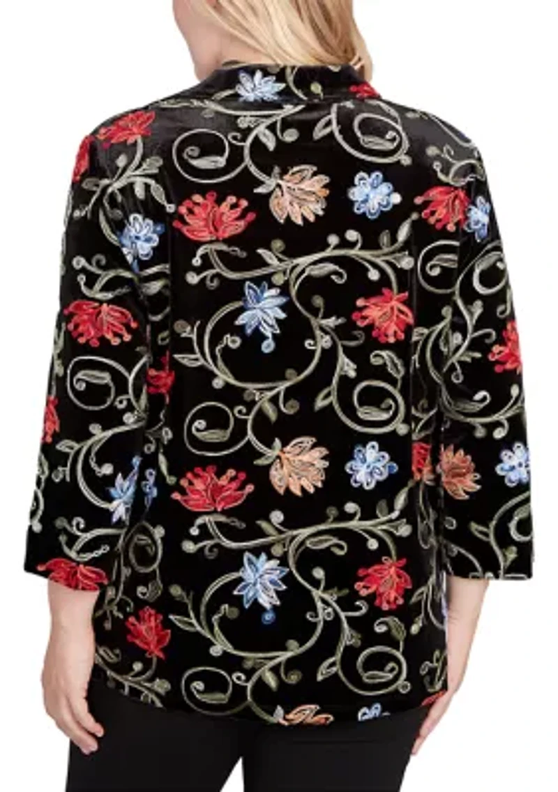 Women's Jet Setter Velvet Floral Two One Top