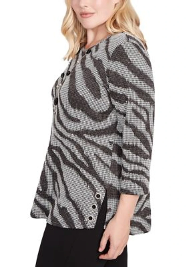 Women's Jet Setter Animal Houndstooth Top