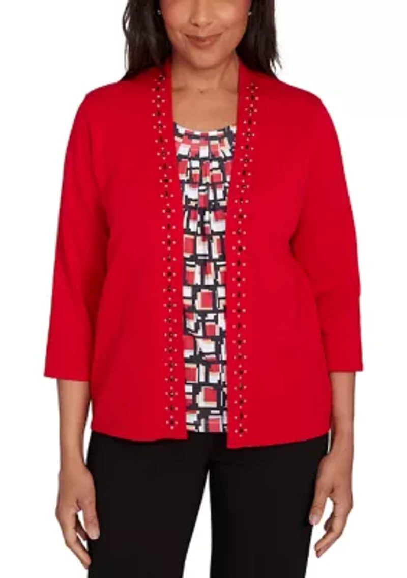 Women's Jet Setter Geometric Inner Two One Sweater