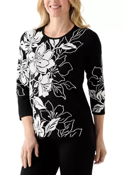Women's  Jet Setter Bold Floral Jacquard Sweater