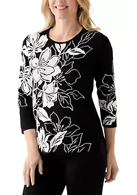 Women's  Jet Setter Bold Floral Jacquard Sweater