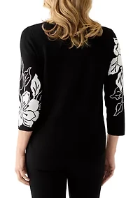 Women's  Jet Setter Bold Floral Jacquard Sweater