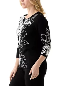 Women's  Jet Setter Bold Floral Jacquard Sweater
