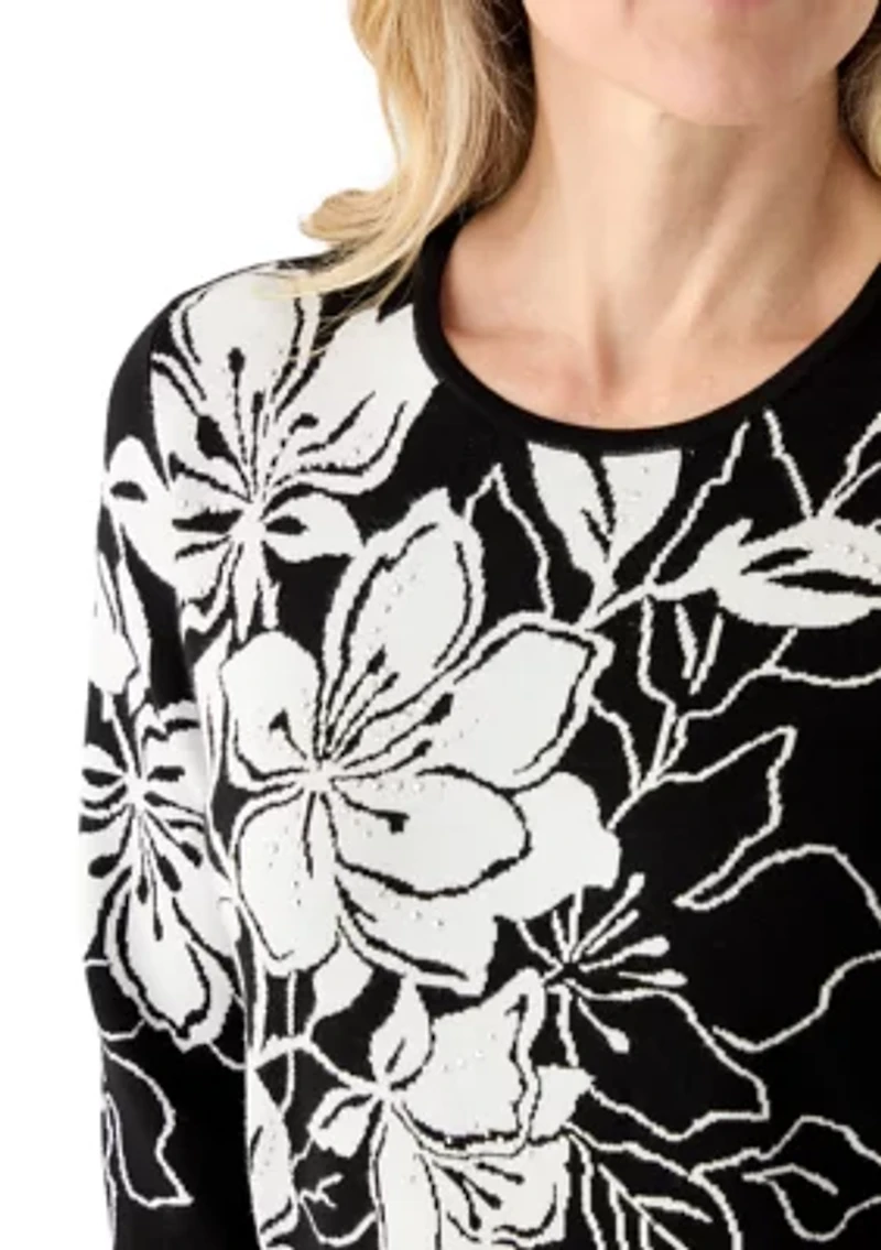 Women's Jet Setter Bold Floral Jacquard Sweater