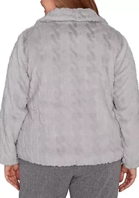 Plus Jet Setter Sculpted Faux Fur Jacket