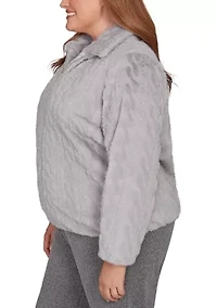 Plus Jet Setter Sculpted Faux Fur Jacket