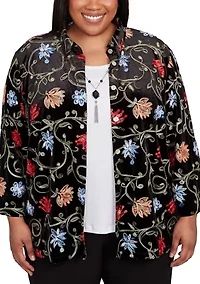 Plus Jet Setter Velvet Floral Two One Top
