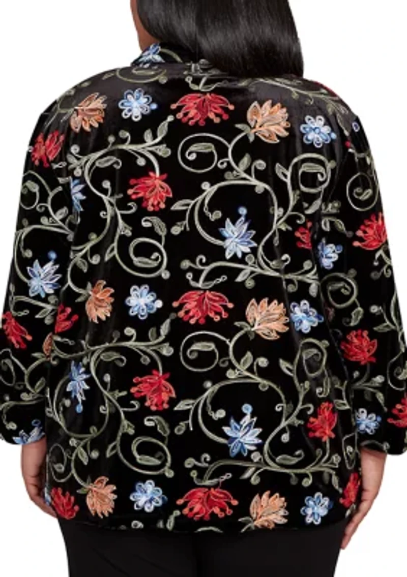 Plus Jet Setter Velvet Floral Two One Top