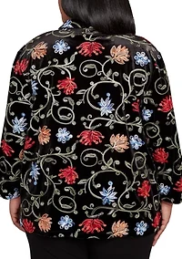 Plus Jet Setter Velvet Floral Two One Top