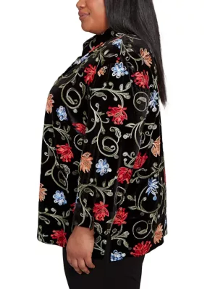 Plus Jet Setter Velvet Floral Two One Top