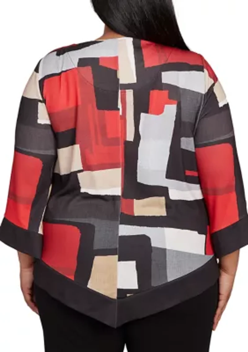 Plus Jet Setter Color Block Top