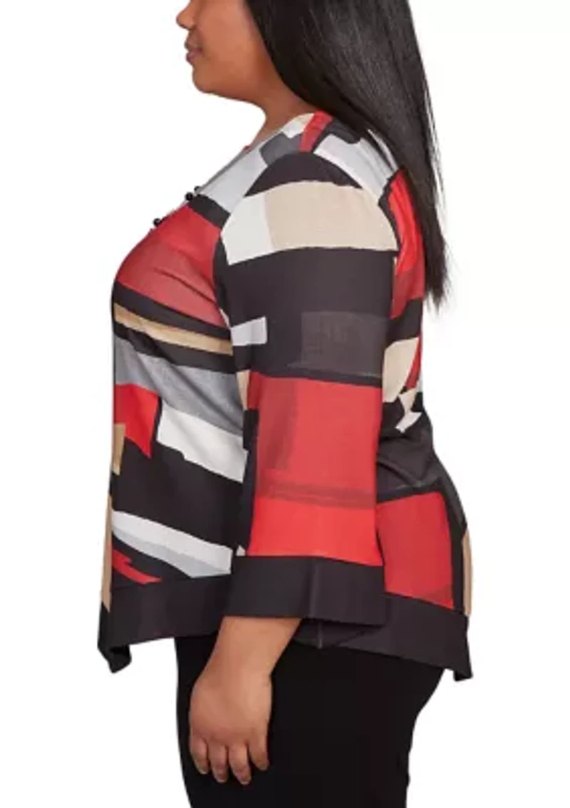 Plus Jet Setter Color Block Top
