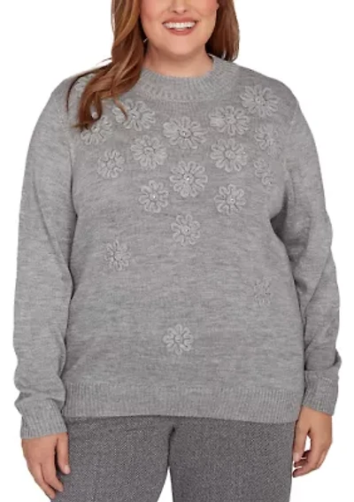 Plus Jet Setter Soutache Floral Yoke Top